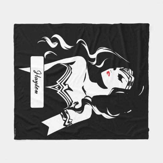 Justizielle Liga | Wonder Woman Noir Pop Art Fleecedecke (Vorderseite (Horizontal))