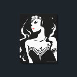Justizielle Liga | Wonder Woman Noir Pop Art Leinwanddruck<br><div class="desc">Karo aus diesem schwarz-weiß stilisierten zeichn der Wonder Woman der Gerechtigkeitsliga. Diese noir inspirierte Pop-Kunst hat einen roten Farbfleck für ihren Lippenstift.</div>
