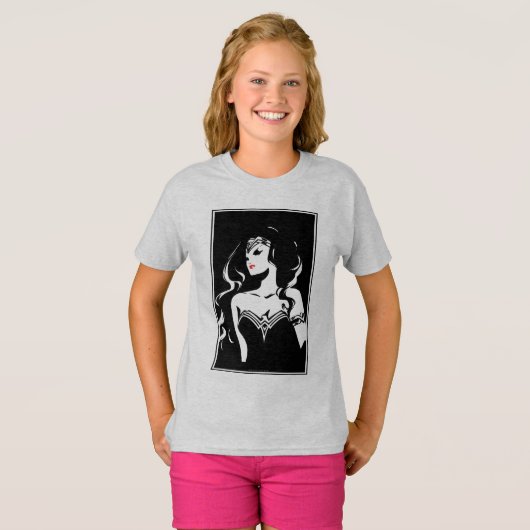 Justizielle Liga | Wonder Woman Noir Pop Art T-Shirt (Vorne ganz)