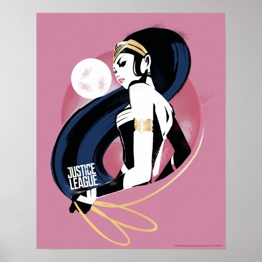 Justizielle Liga | Wonder Woman Profile Pop Art Poster (Vorne)