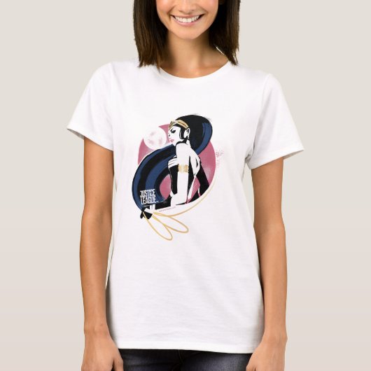 Justizielle Liga | Wonder Woman Profile Pop Art T-Shirt (Vorderseite)