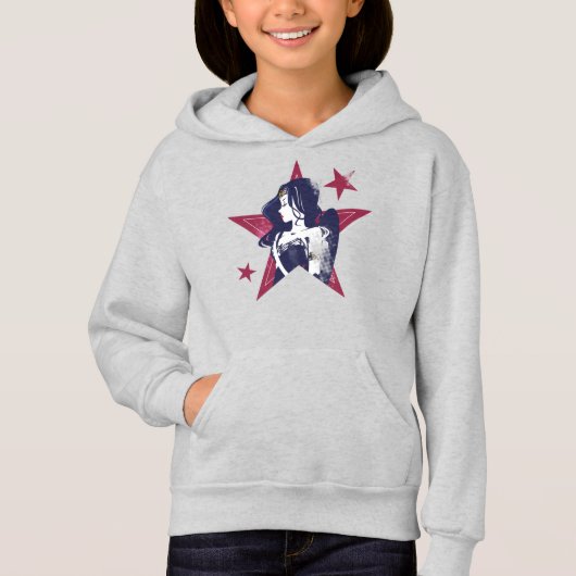 Justizielle Liga | Wonder Woman & Stars Pop Kunst Hoodie (Vorderseite)