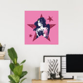 Justizielle Liga | Wonder Woman & Stars Pop Kunst Poster (Heimbüro)
