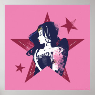 Justizielle Liga   Wonder Woman & Stars Pop Kunst  Poster