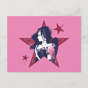 Justizielle Liga   Wonder Woman & Stars Pop Kunst  Postkarte