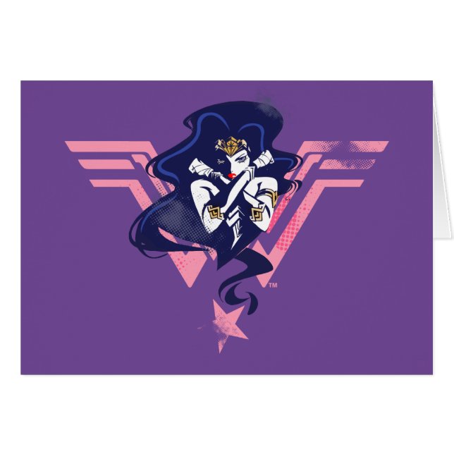 Justizielle Liga | Wonder Woman & Symbol Pop Art (Vorderseite (Horizontal))