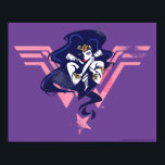 Justizielle Liga | Wonder Woman & Symbol Pop Art Poster<br><div class="desc">Karo aus Gerechtigkeits-Lega Wonder Woman stellte sich mit den Armen gekreuzt,  platziert auf ihrem rosa Wonder Woman-Logo. Diese kontrastreiche Noir-Grafik wird mit Halbtondots akzentuiert und verleiht ihr ein nostalgisches Comic.</div>