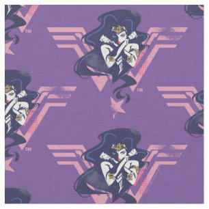 Justizielle Liga Wonder Woman & Symbol Pop Art Stoff