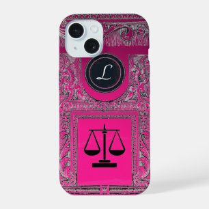 JUSTIZKANZLEI, ANWALT Monogramm Pink iPhone 15 Hülle