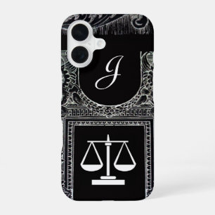 JUSTIZKANZLEI,ANWALT Monogramm Schwarz iPhone 16 Hülle