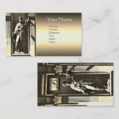 JUSTIZRECHTSBÜRO, ATTORNEY Gold Monogram Visitenkarte (Vorne/Hinten)