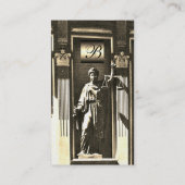 JUSTIZRECHTSBÜRO, ATTORNEY Gold Monogram Visitenkarte (Rückseite)