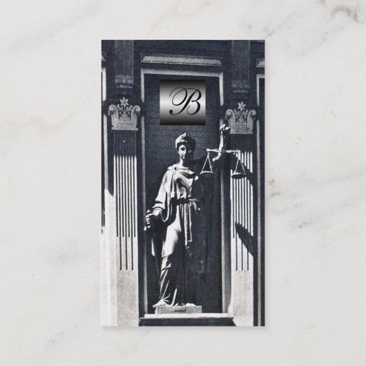JUSTIZRECHTSBÜRO, ATTORNEY Metallic Monogram Visitenkarte (Rückseite)