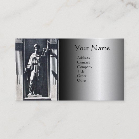 JUSTIZRECHTSBÜRO, ATTORNEY Metallic Monogram Visitenkarte (Vorderseite)