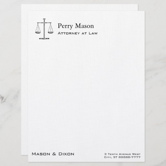 Justizskala Briefbogen (Vorne/Hinten)