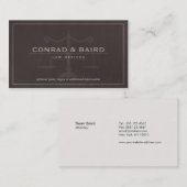 Justizskala Dark Brown Linen Look Visitenkarte (Vorne/Hinten)