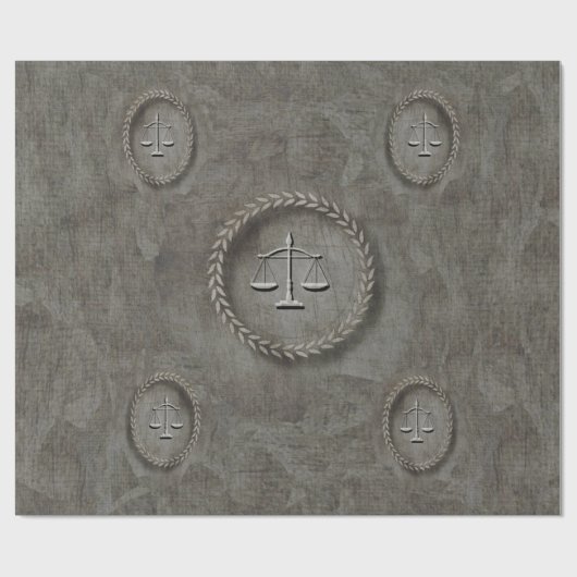 Justizskala Gritty Graue Gift Wrap Geschenkpapier (Flach)