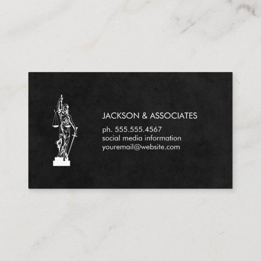 Justizskala | Logo der Anwaltskanzlei Visitenkarte (Rückseite)