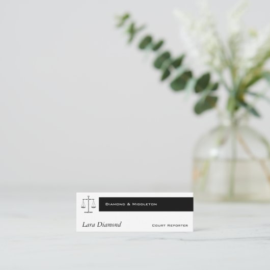 Justizskala Mini Visitenkarte (Stehend Vorderseite)