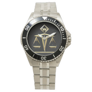 Justizskala - Mit Monogramm (v2) Armbanduhr