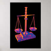 Justizskala Schönes Gesetz Art Deco Poster (Vorne)