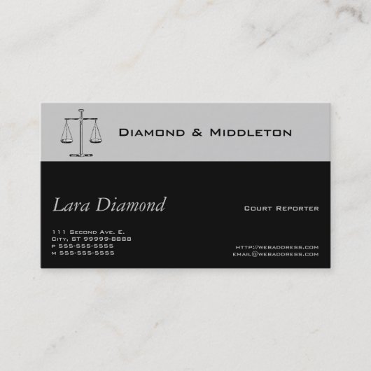 Justizskala Visitenkarte (Vorderseite)