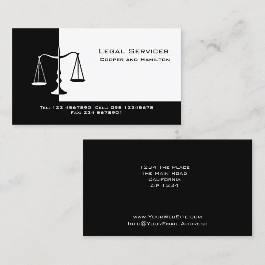 Justizskala Visitenkarte (Vorne/Hinten)