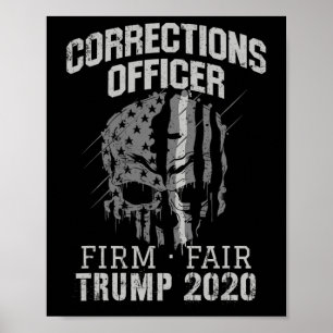 Justizvollzugsbeamter Trump Dünne Silberlinien-Bea Poster