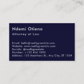 Justizwesen der Anwältin Scale Masculine Visitenkarte (Rückseite)