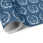 Justizwesen | Navy Wrapping Paper Geschenkpapier (Rolleneckpunkt)