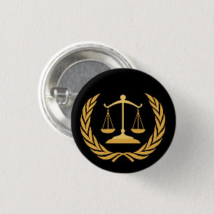 Justizwesen Recht Rechtsanwalt - Black & Gold Button
