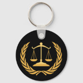 Justizwesen | Recht | Rechtsanwalt - Black & Gold Schlüsselanhänger (Vorderseite)