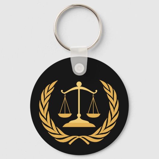 Justizwesen | Recht | Rechtsanwalt - Black & Gold Schlüsselanhänger (Vorderseite)