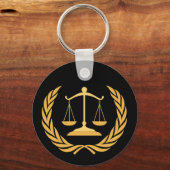 Justizwesen | Recht | Rechtsanwalt - Black & Gold Schlüsselanhänger (Vorderseite)