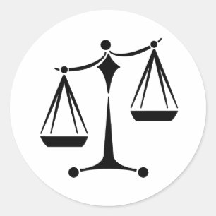 Justizwesen - Recht Runder Aufkleber