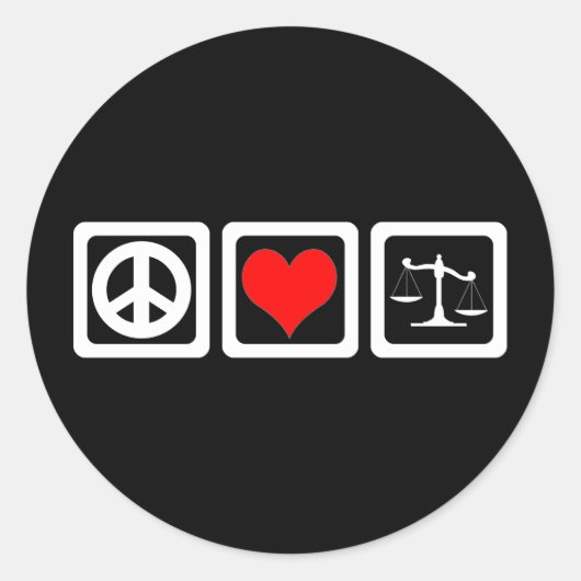 Justizwesen Runder Aufkleber (Vorderseite)