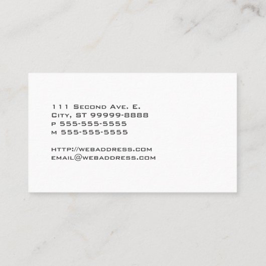 Justizwesen Visitenkarte (Rückseite)