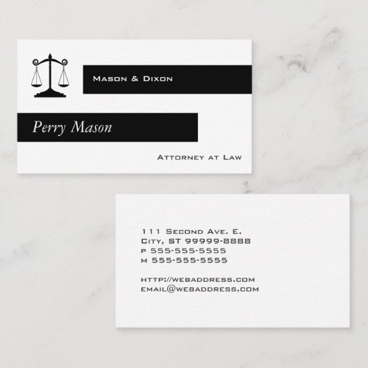 Justizwesen Visitenkarte (Vorne/Hinten)