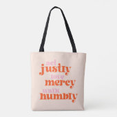 Justly, Liebe Gnade, Walk Humbly (Retro-Mod) Tasche (Rückseite)