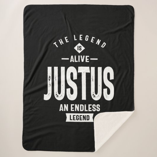 Justus Personalisiert Name Geburtstagsgeschenk Sherpadecke (Vorderseite)