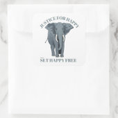 JUSTZ FÜR GLÜCKLICH, SET GLÜCKLICH FREI QUADRATISCHER AUFKLEBER (Tasche)