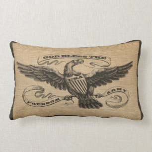 Jute-Adler Gott segne die USA ARMY Lendenkissen