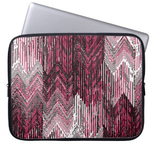 Jute geometrischer ethnischer moderner Druck. Laptopschutzhülle