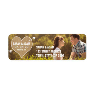 Jute-Herz   Rustikale Save-the-Date-Adressetikette