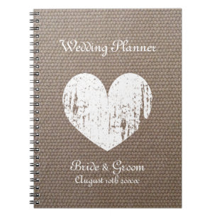 Jute-Hochzeitsplaner-Organizer-Journal-Notizbuch Notizblock