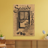 Jute-Landhaus am Meer Leinwanddruck (Insitu (Wohnzimmer))