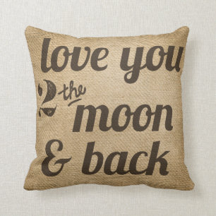 Jute Liebe dich bis zum Mond zurück Lesbisch Benut Kissen