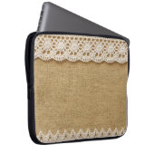 Jute mit Spitze Laptopschutzhülle (Vorne Rechts)