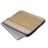 Jute mit Spitze Laptopschutzhülle (Vorne Knopf)