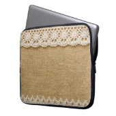 Jute mit Spitze Laptopschutzhülle (Vorderseite Links)